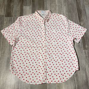 Vintage Maggie Lawrence Sport All Over Heart Button Up Shirt 22/24